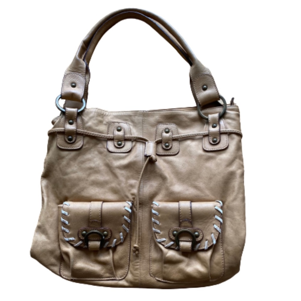Toscani Italian Leather Boho Tan Shoulder Bag